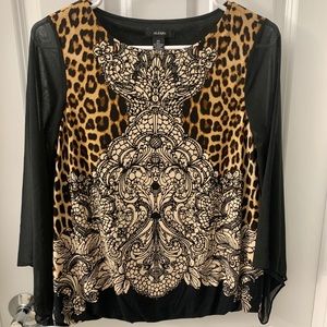 long sleeve top cheetah print design